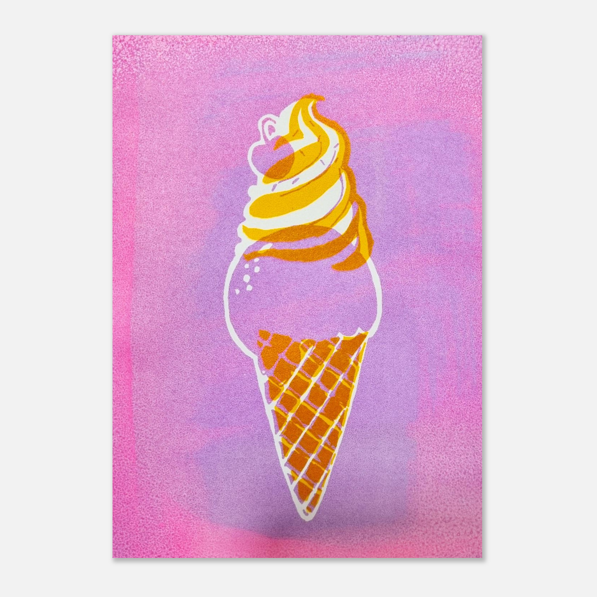 Ice Cream Poster – Silk Screen Layered Print - Paper Boat | Art Prints & Posters