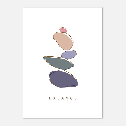 Balance Poster – Relaxing Yoga & Spa Artwork for Tranquil Spaces - Paper Boat | Art Prints & Posters
