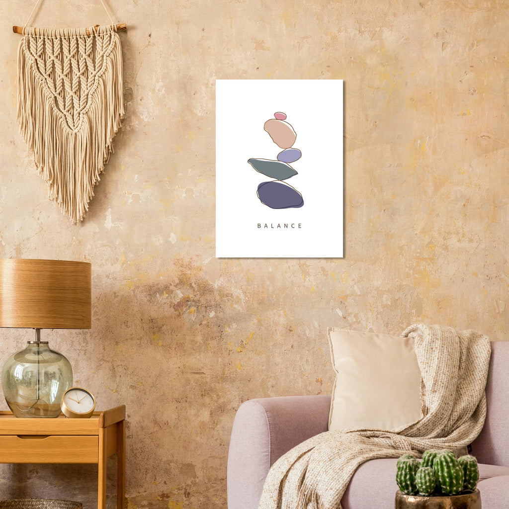 Balance Poster – Relaxing Yoga & Spa Artwork for Tranquil Spaces - Paper Boat | Art Prints & Posters