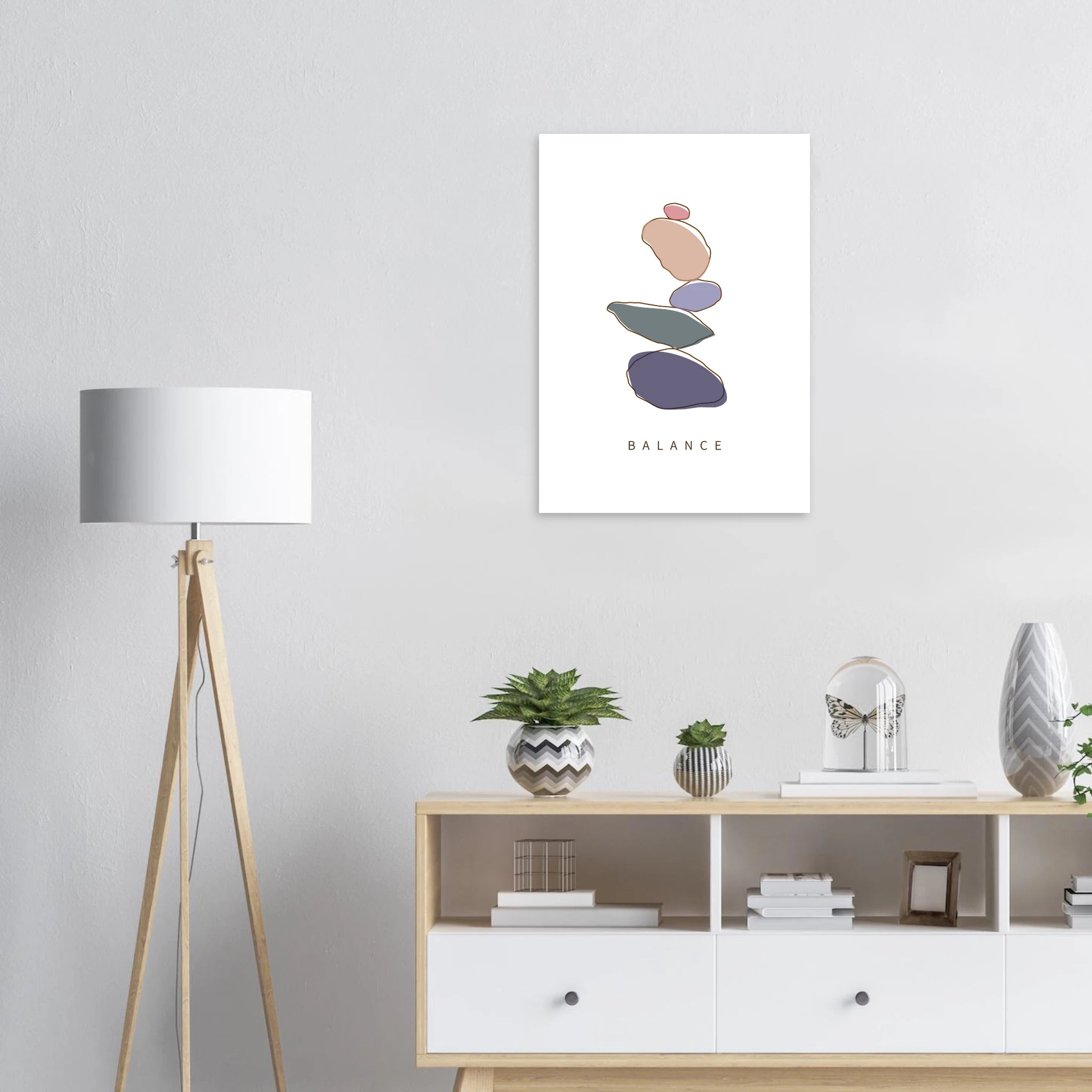 Balance Poster – Relaxing Yoga & Spa Artwork for Tranquil Spaces - Paper Boat | Art Prints & Posters