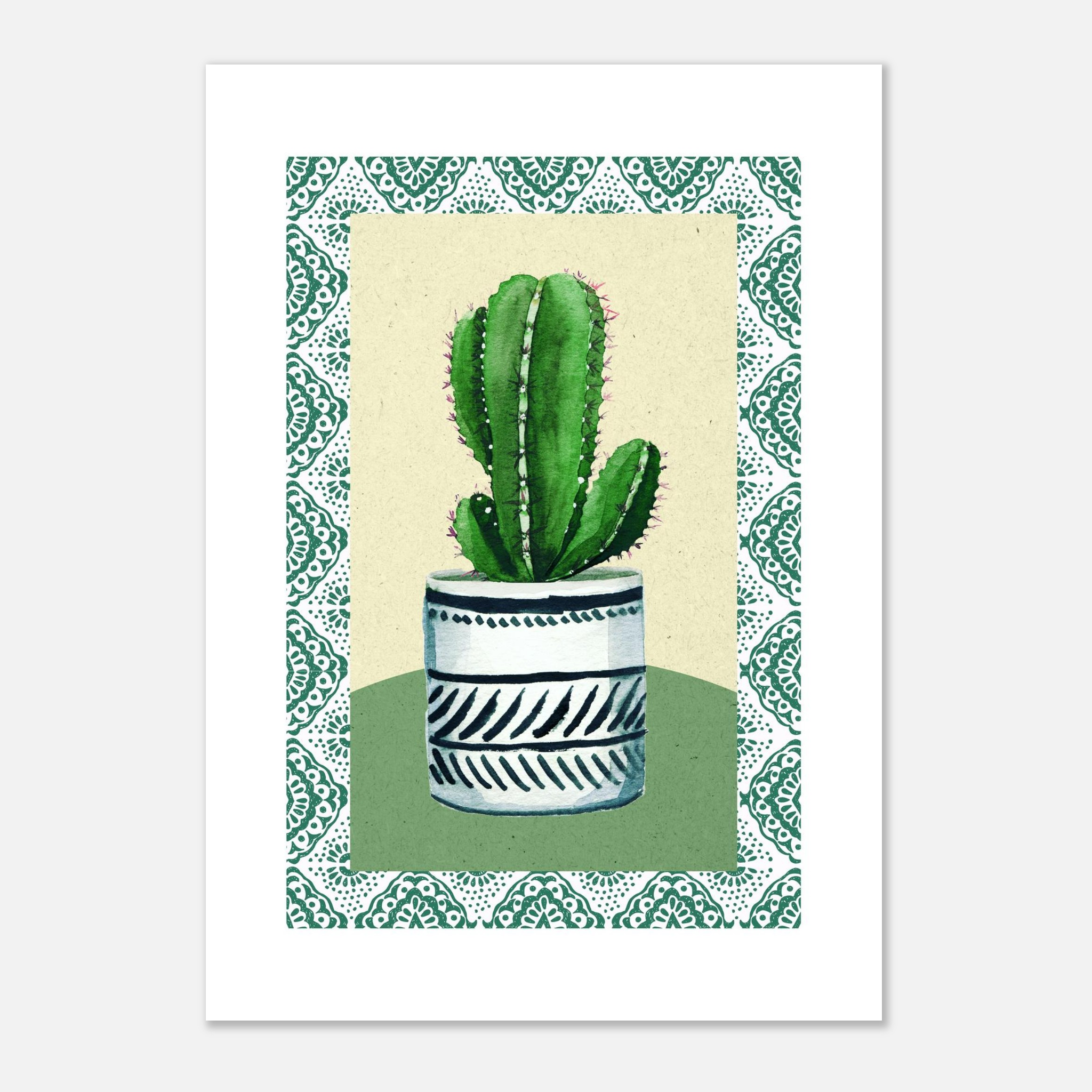 Boho Cactus Poster – Artistic Print for Vibrant Interiors - Paper Boat | Art Prints & Posters