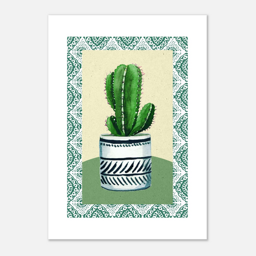 Boho Cactus Poster – Artistic Print for Vibrant Interiors - Paper Boat | Art Prints & Posters