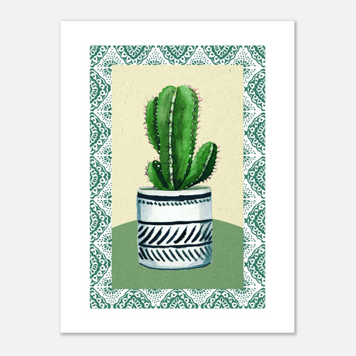 Boho Cactus Poster – Artistic Print for Vibrant Interiors - Paper Boat | Art Prints & Posters