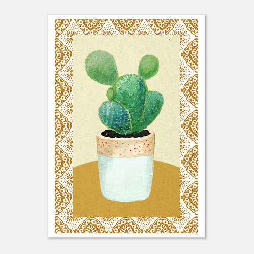 Boho Cactus Poster – Artistic Print for Vibrant Interiors - Paper Boat | Art Prints & Posters