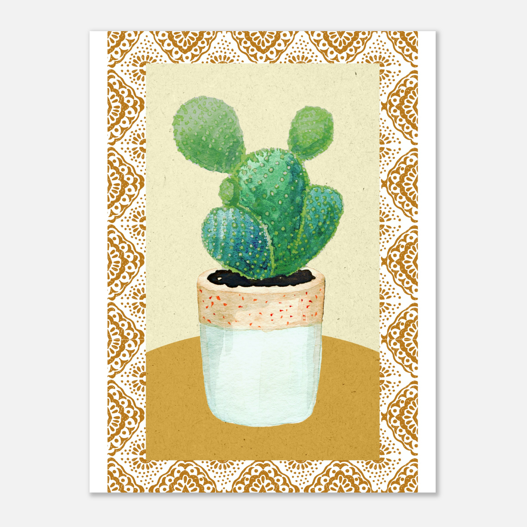 Boho Cactus Poster – Artistic Print for Vibrant Interiors - Paper Boat | Art Prints & Posters