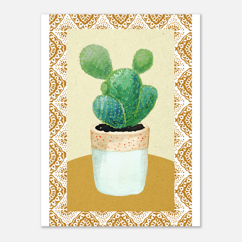 Boho Cactus Poster – Artistic Print for Vibrant Interiors - Paper Boat | Art Prints & Posters