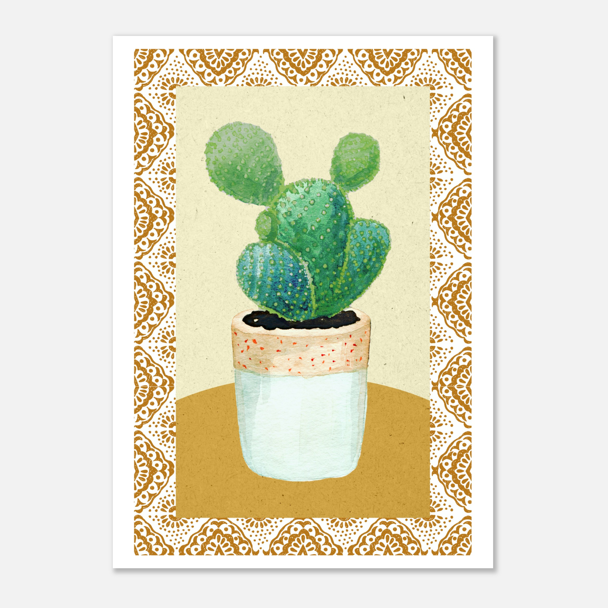 Boho Cactus Poster – Artistic Print for Vibrant Interiors - Paper Boat | Art Prints & Posters