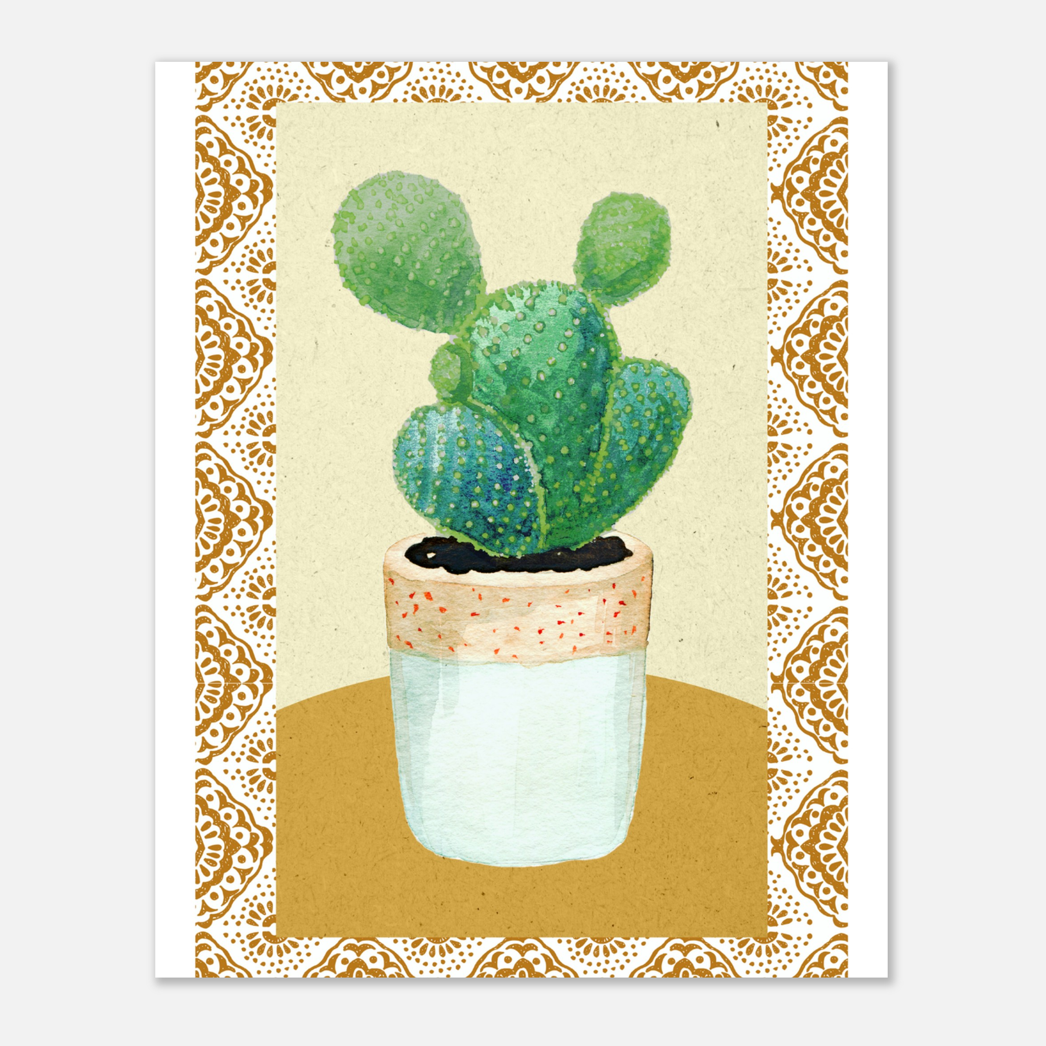 Boho Cactus Poster – Artistic Print for Vibrant Interiors - Paper Boat | Art Prints & Posters
