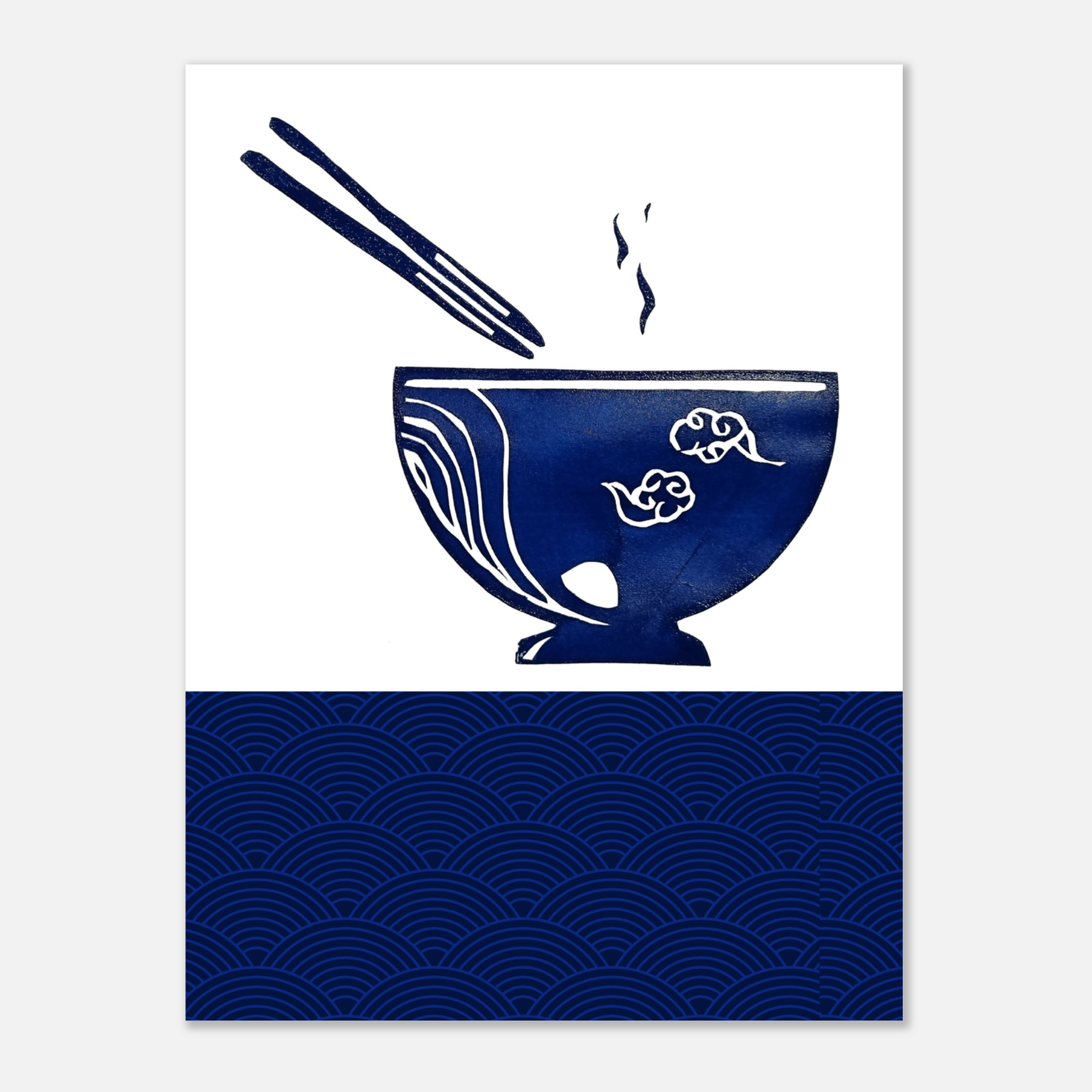 Japanese-Inspired Noodle Bowl Poster - Paper Boat | Art Prints & Posters