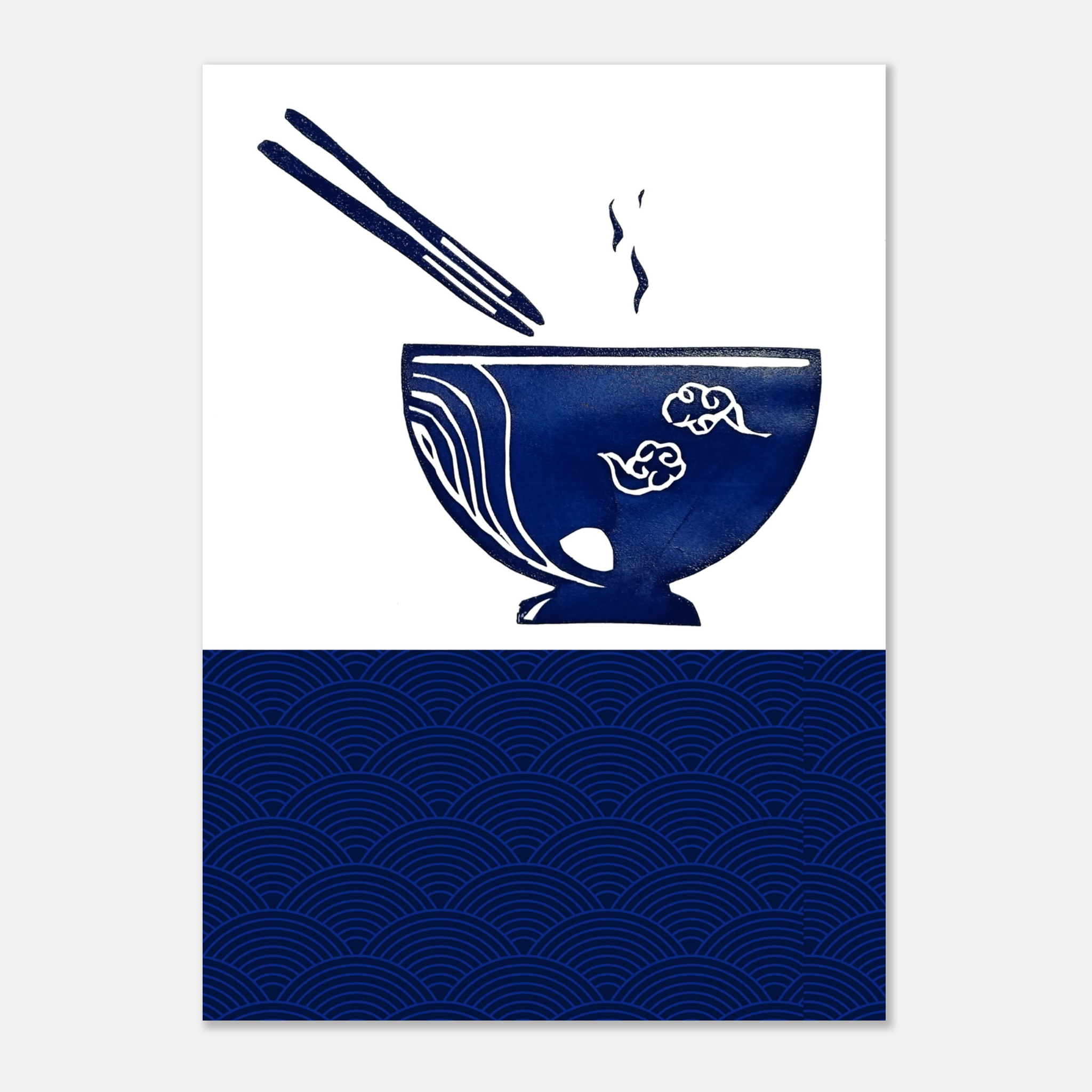 Japanese-Inspired Noodle Bowl Poster - Paper Boat | Art Prints & Posters