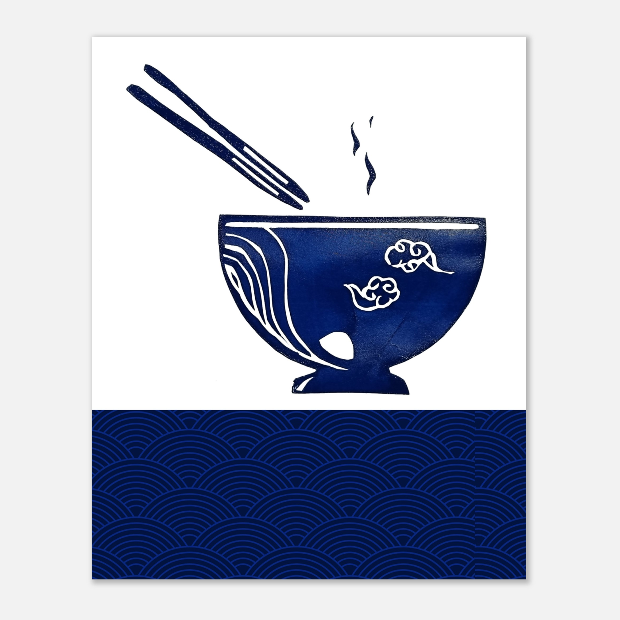 Japanese-Inspired Noodle Bowl Poster - Paper Boat | Art Prints & Posters